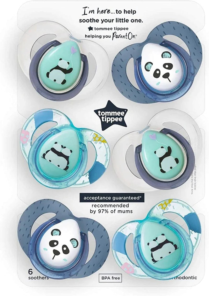Tommee Tippee Anytime Soother 6pk 0-6m