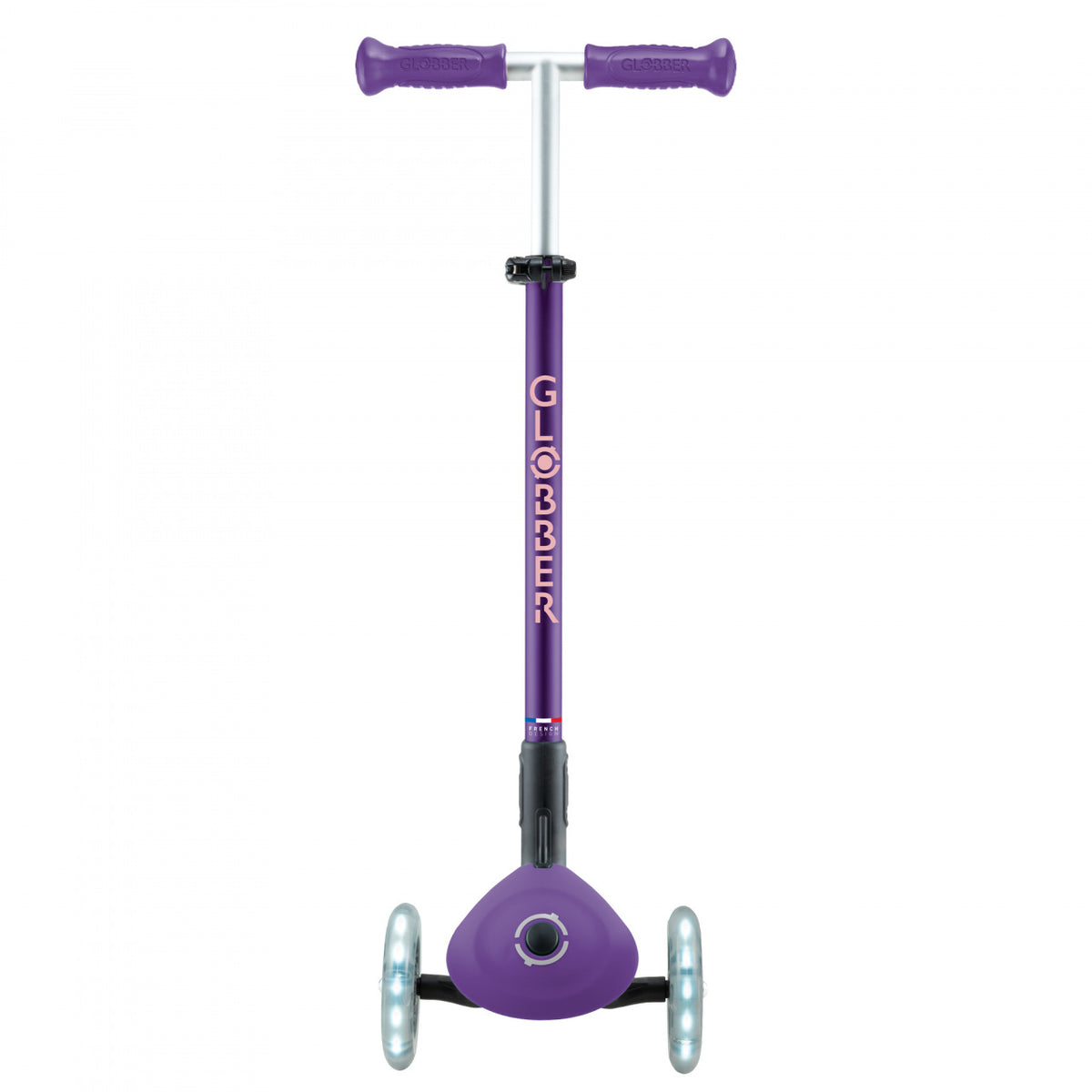 Globber Primo V2 Foldable Plus Lights 3 Wheel Scooter PURPLE