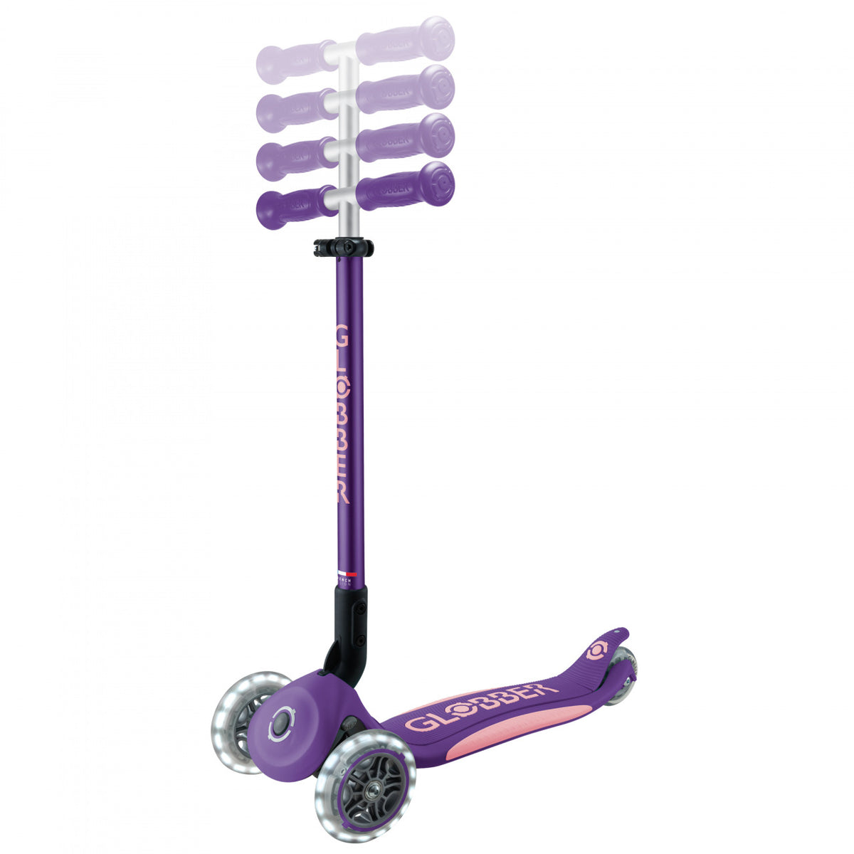 Globber Primo PLUS Lights 3 Wheel Scooter PURPLE
