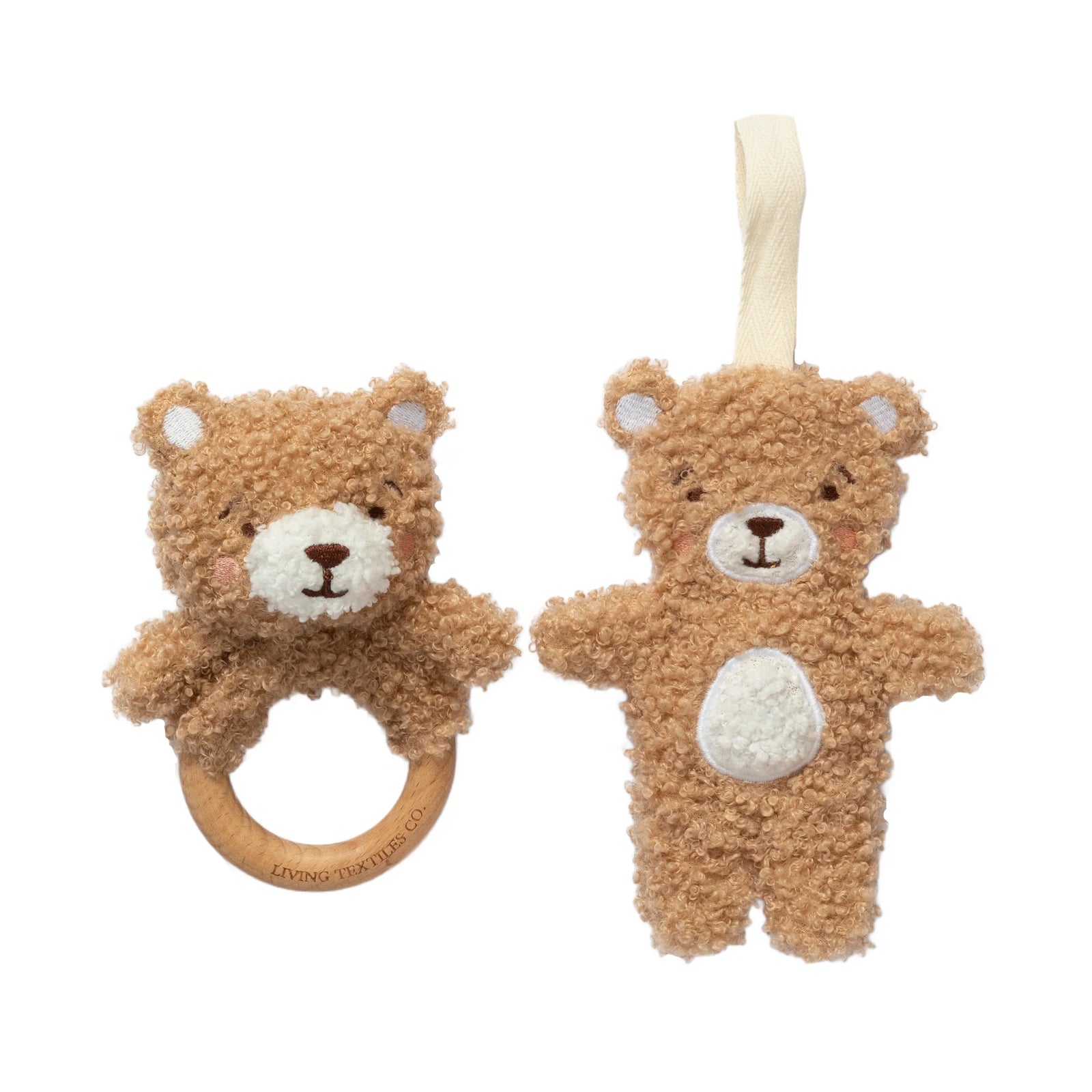 Living Textiles Dummy Chain & Teething Ring Gift Set - Cuddly Bear
