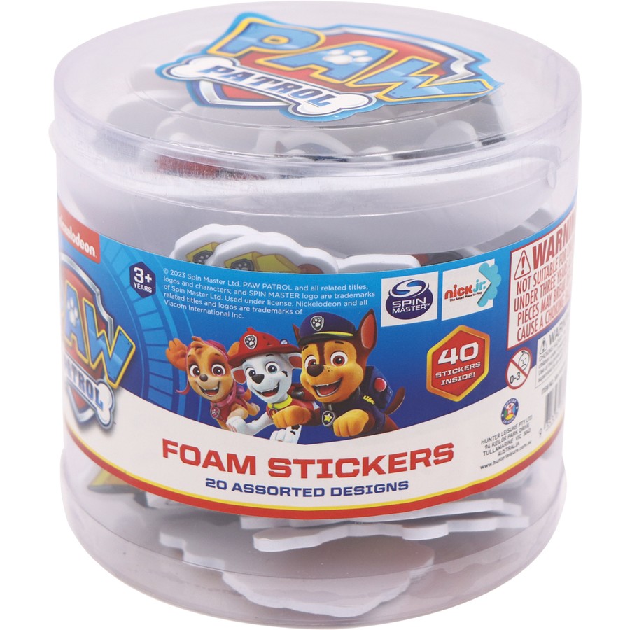 Paw Patrol Foam Stickers Tub of 40