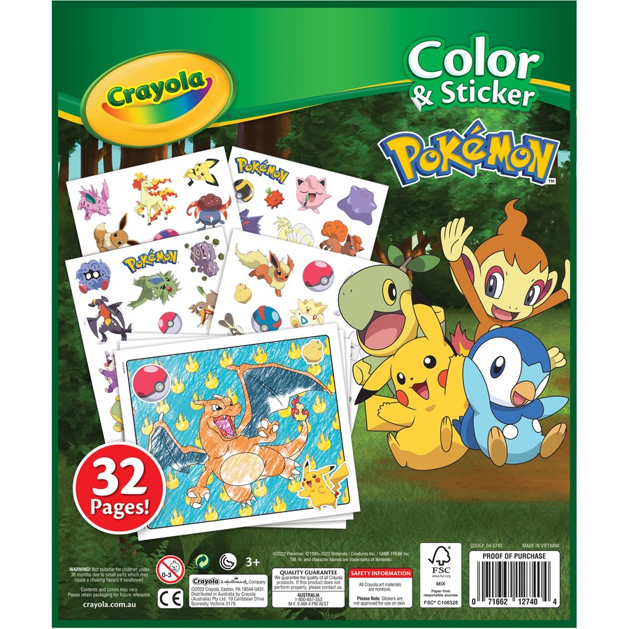 Crayola Colour &amp; Sticker Book Pokemon