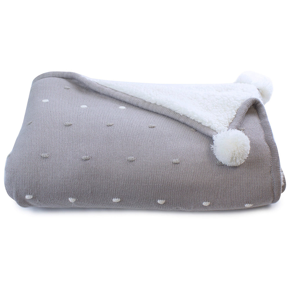 Bubba Blue Confetti Cotton Knit Blanket Grey