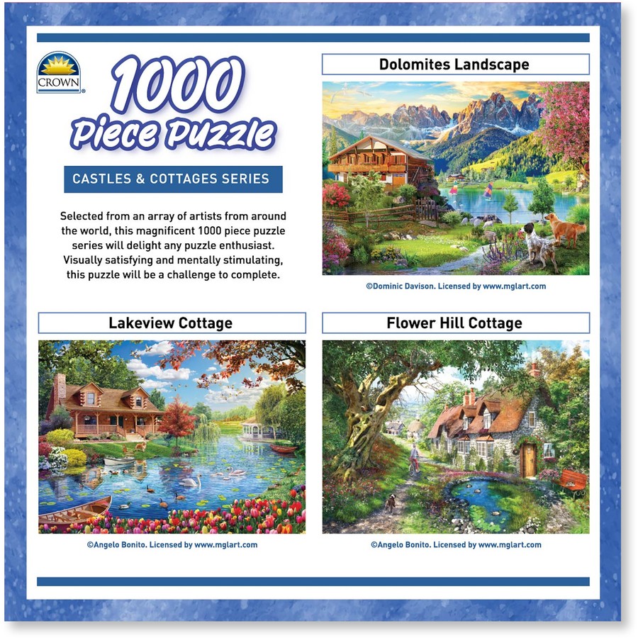 Crown Castle &amp; Cottages Series Flower Hill Cottage 1000pc Puzzle