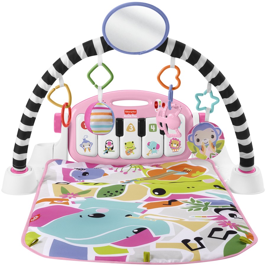 Fisher Price Glow and Grow Kick and Play Piano Gym Pink incl 3 x AA demo batteries