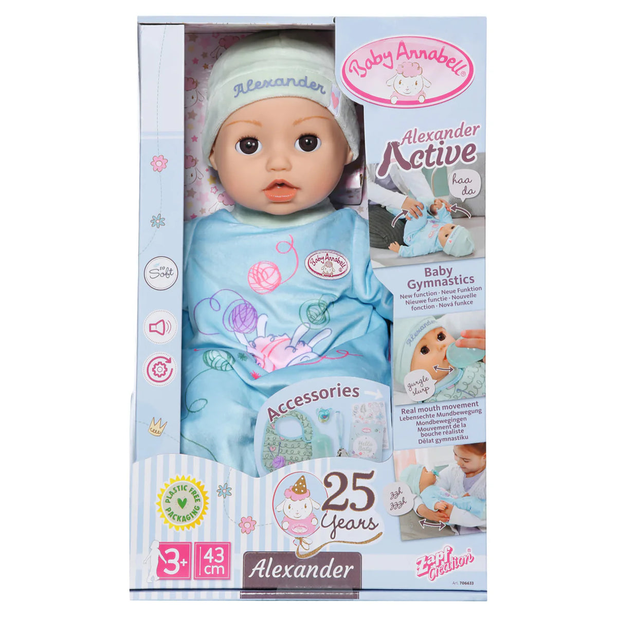 Baby Annabell Active Alexander 43cm req 3 x AA batteries