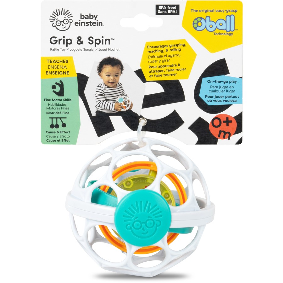 Baby Einstein Oball Grip & Spin Rattle Toy