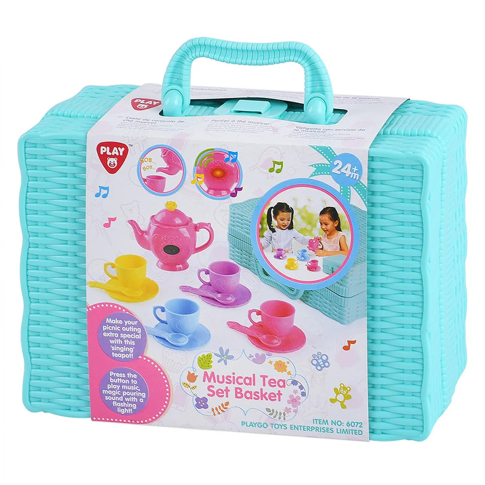 PLAYGO TOYS ENT. LTD. Musical Tea Set Basket Req 2 AAA Batteries