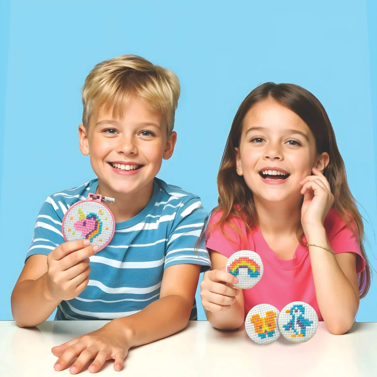 4M KidzMaker Mini Cross Stitch Buttons