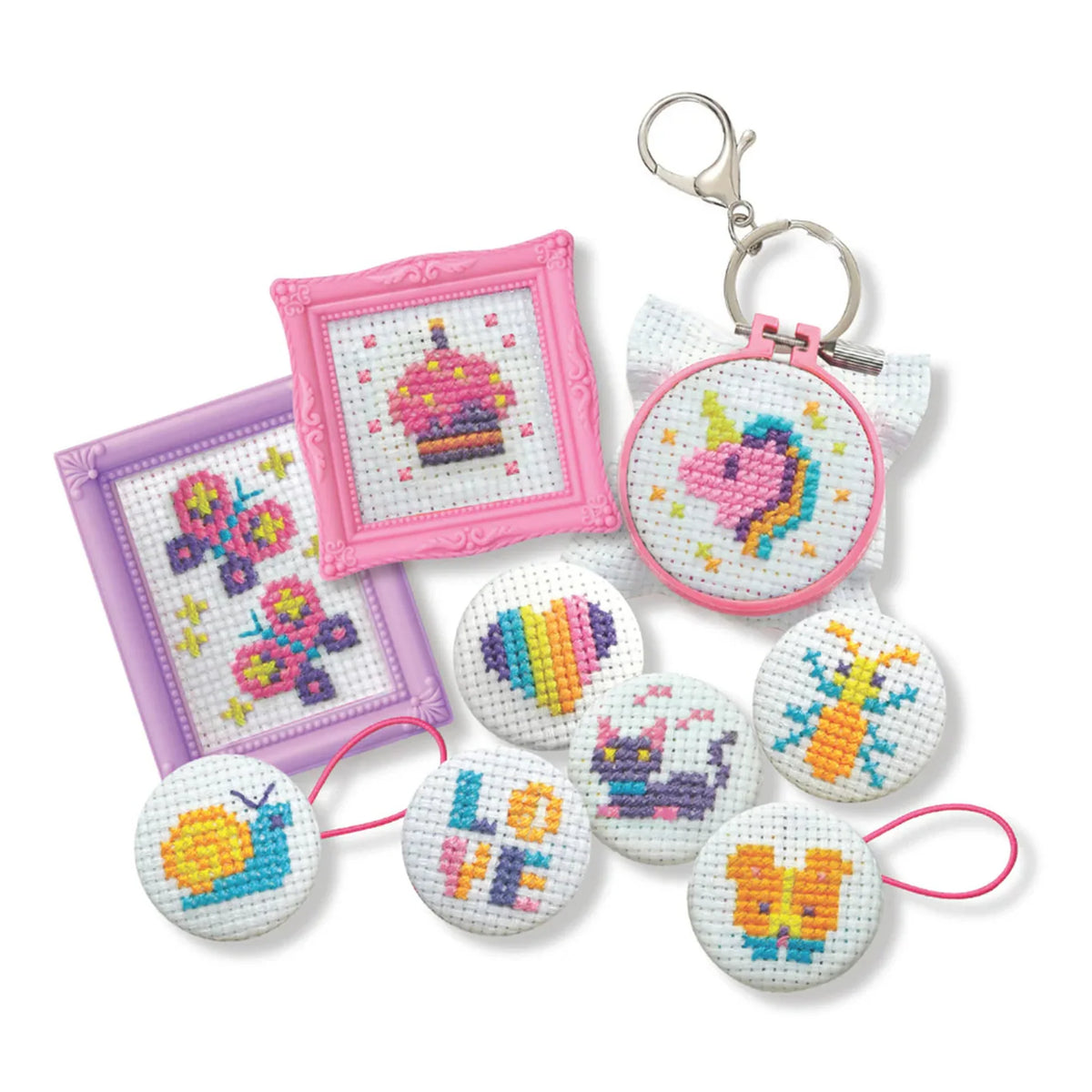 4M KidzMaker Mini Cross Stitch Buttons