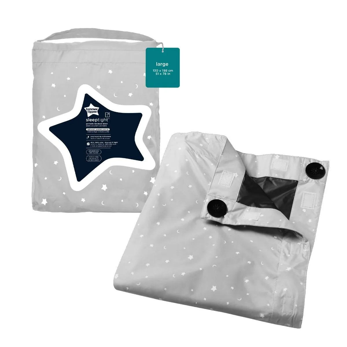 Tommee Tippee Blackout Blind Large 130 x 198cm Starry Grey