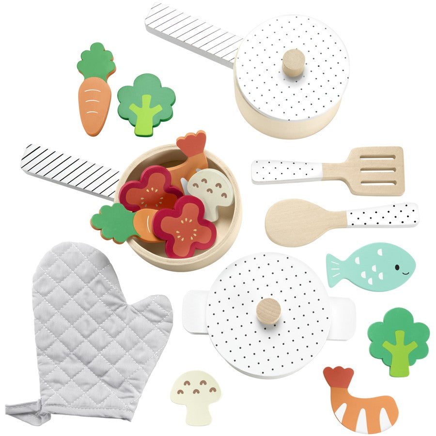 Fisher Price Wooden Pots and Pans Set