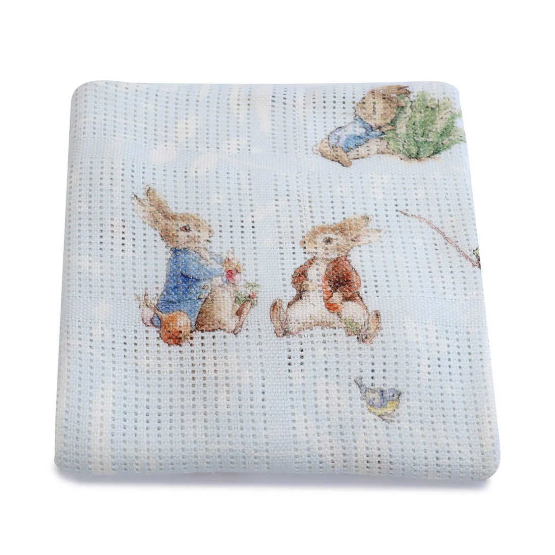 Bubba Blue Peter Rabbit & Benjamin Bunny Cellular Blanket Blue