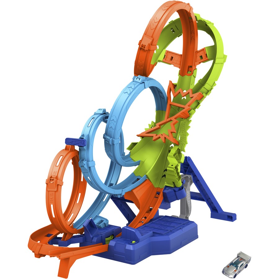 Hot Wheels 4 Loop Crash Out Power Loops Playset