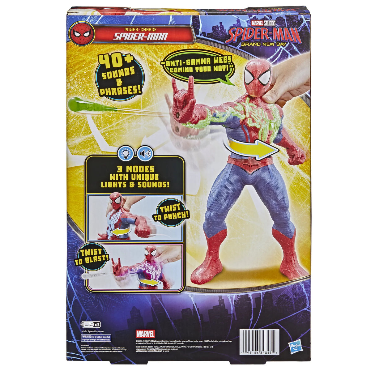 Spiderman Brand New Day 14.5inch Figure Power Charge Spiderman
