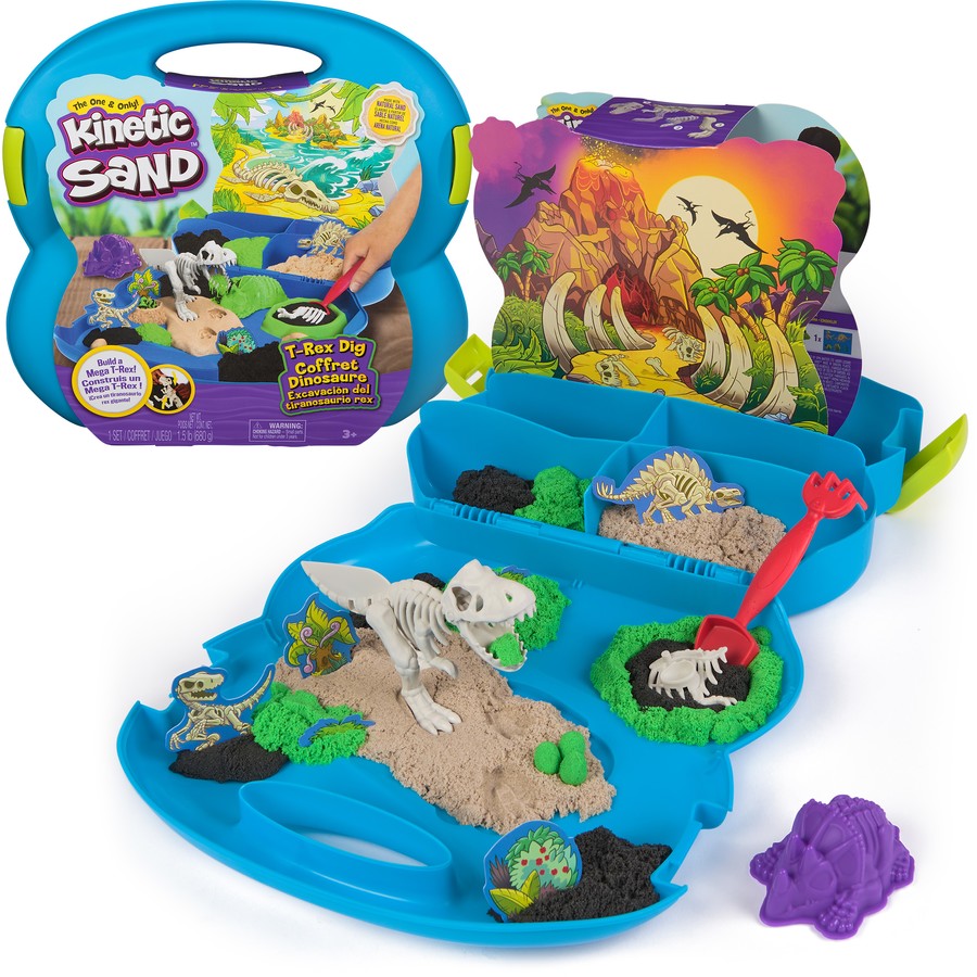 Kinetic Sand Dino Fossil Case T-Rex Dig