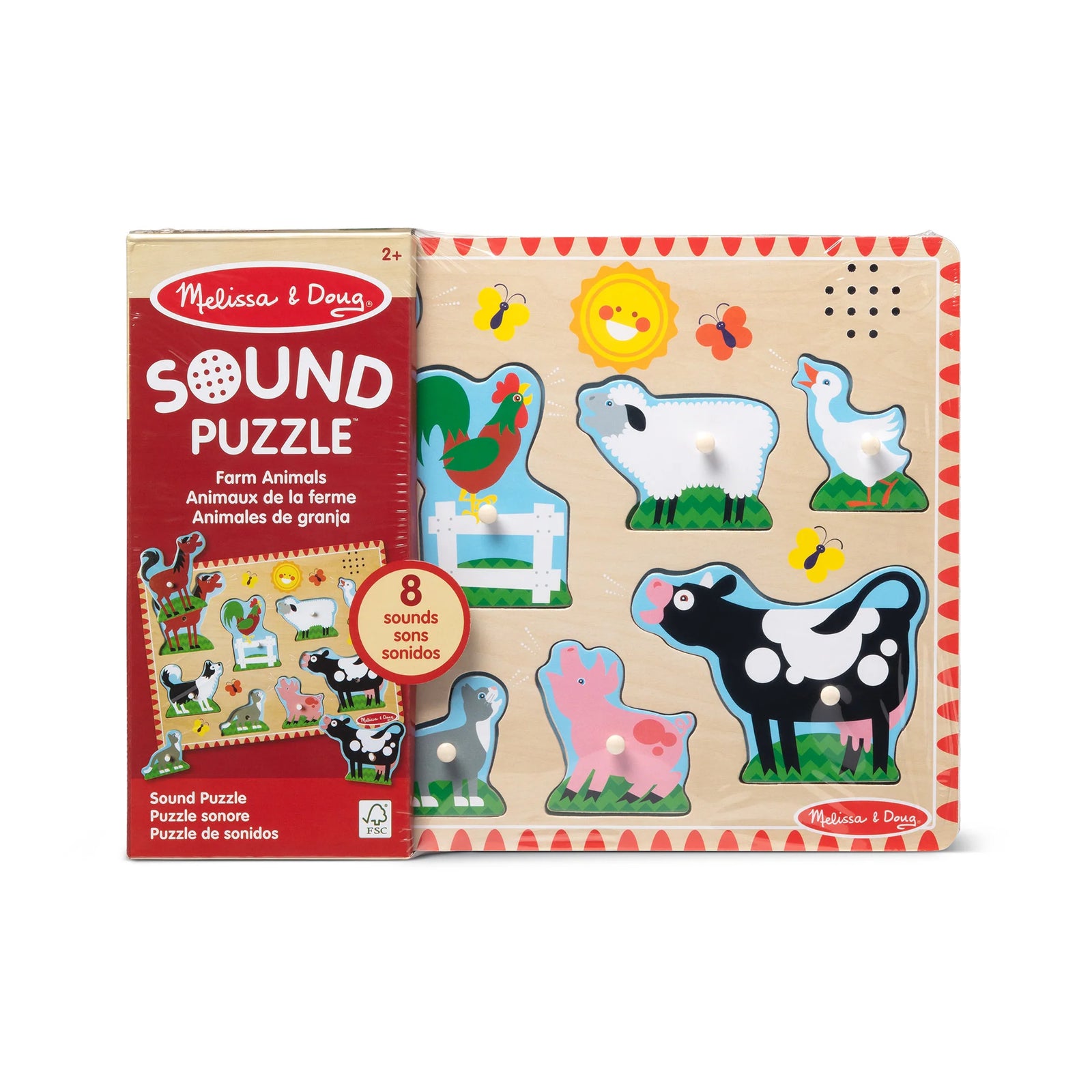 M&D726 Wooden Sound Puzzle - FARM ANIMALS