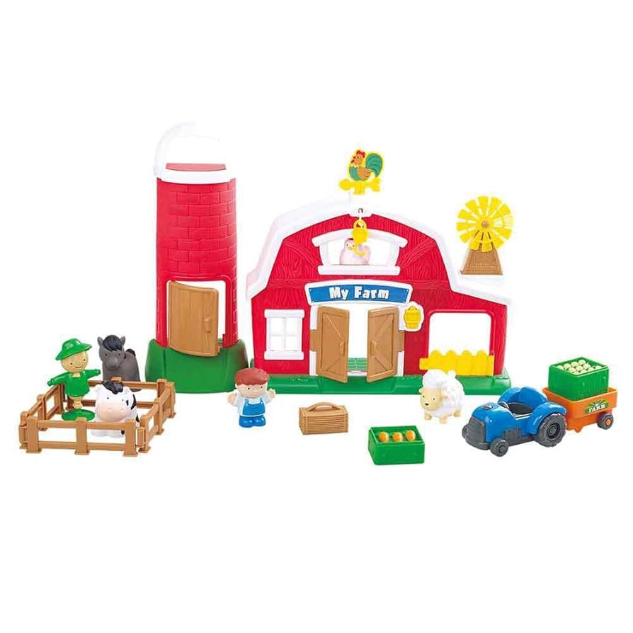 Playgo Busy Farm Life with Grain Silo Playset - Demo Batteries Included