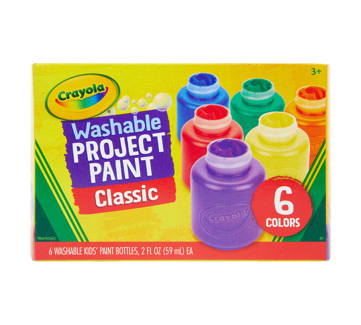 Crayola Washable Kids Paint Pack Classic Colours 6 Pack