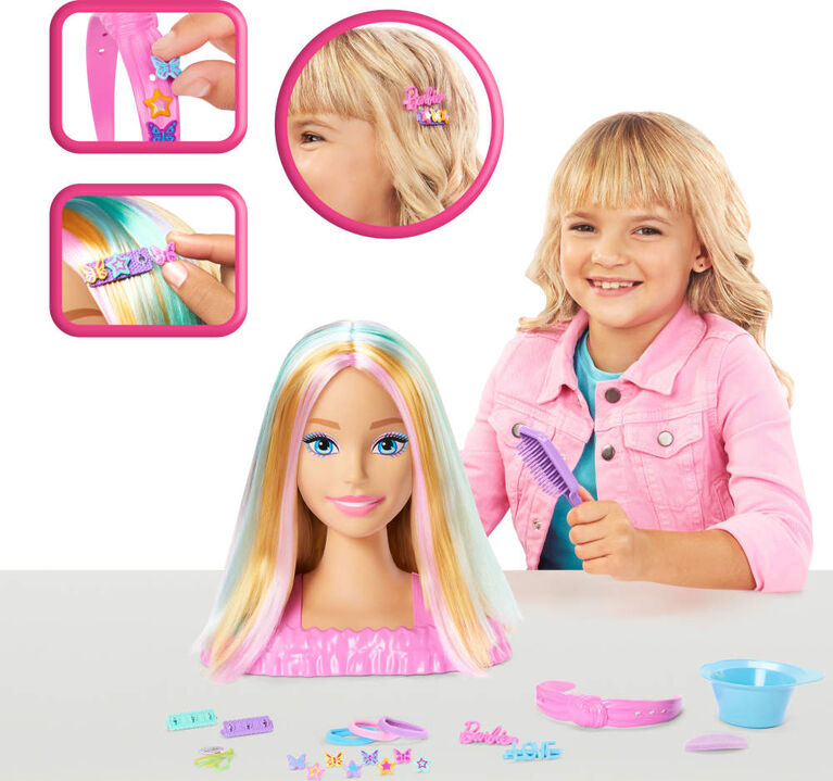 Barbie Doll Deluxe Styling Head with Color Reveal Accessories and Curly Brown Ne | UK Barbie Doll Deluxe Styling Head with Color Reveal Accessories and Curly Brown Ne | UK