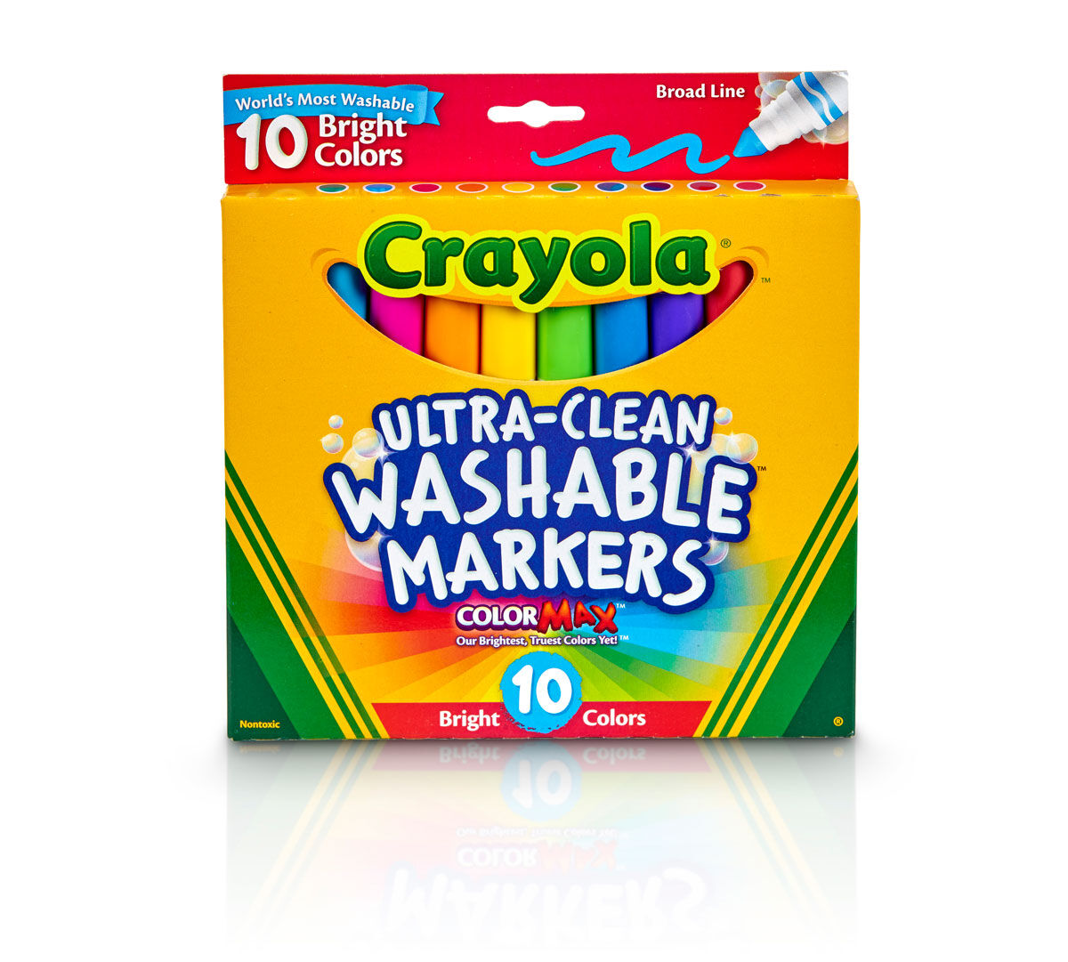 Crayola 10Ct Ultra-Clean Bright Broadline Markers