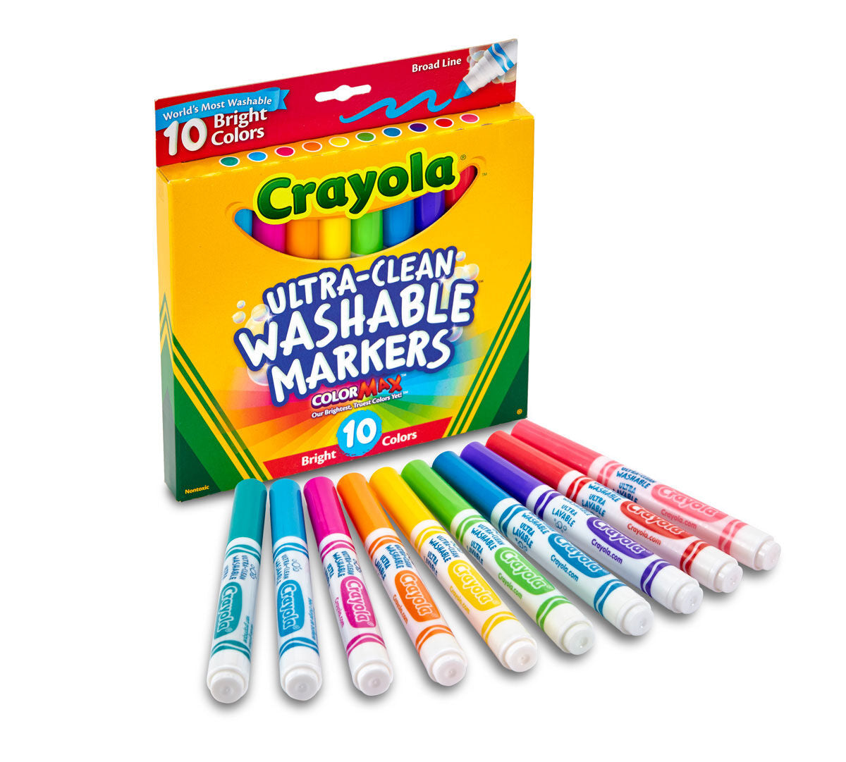 Crayola 10Ct Ultra-Clean Bright Broadline Markers