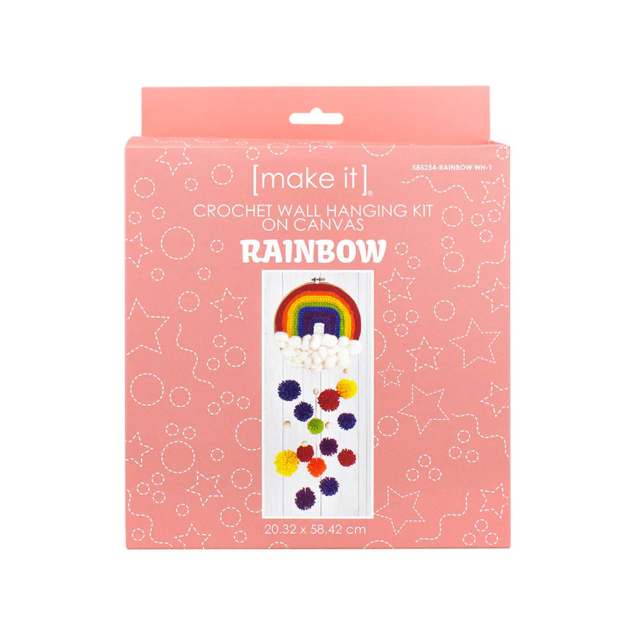 Make It Crochet Wall Hanging Kit On Canvas Rainbow