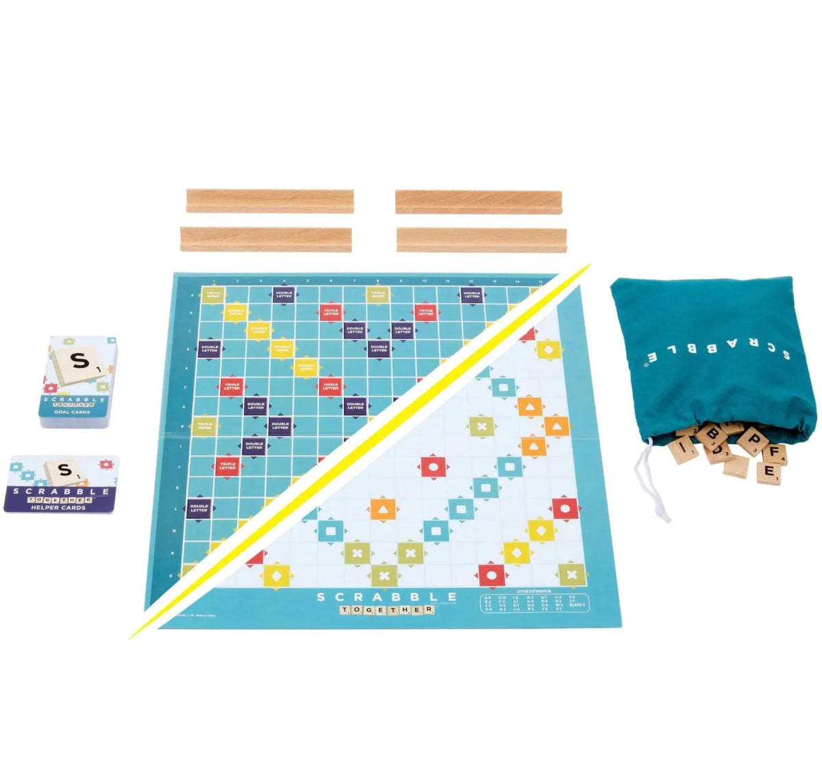 Scrabble 2 Games In 1 - Wood Tiles and Racks