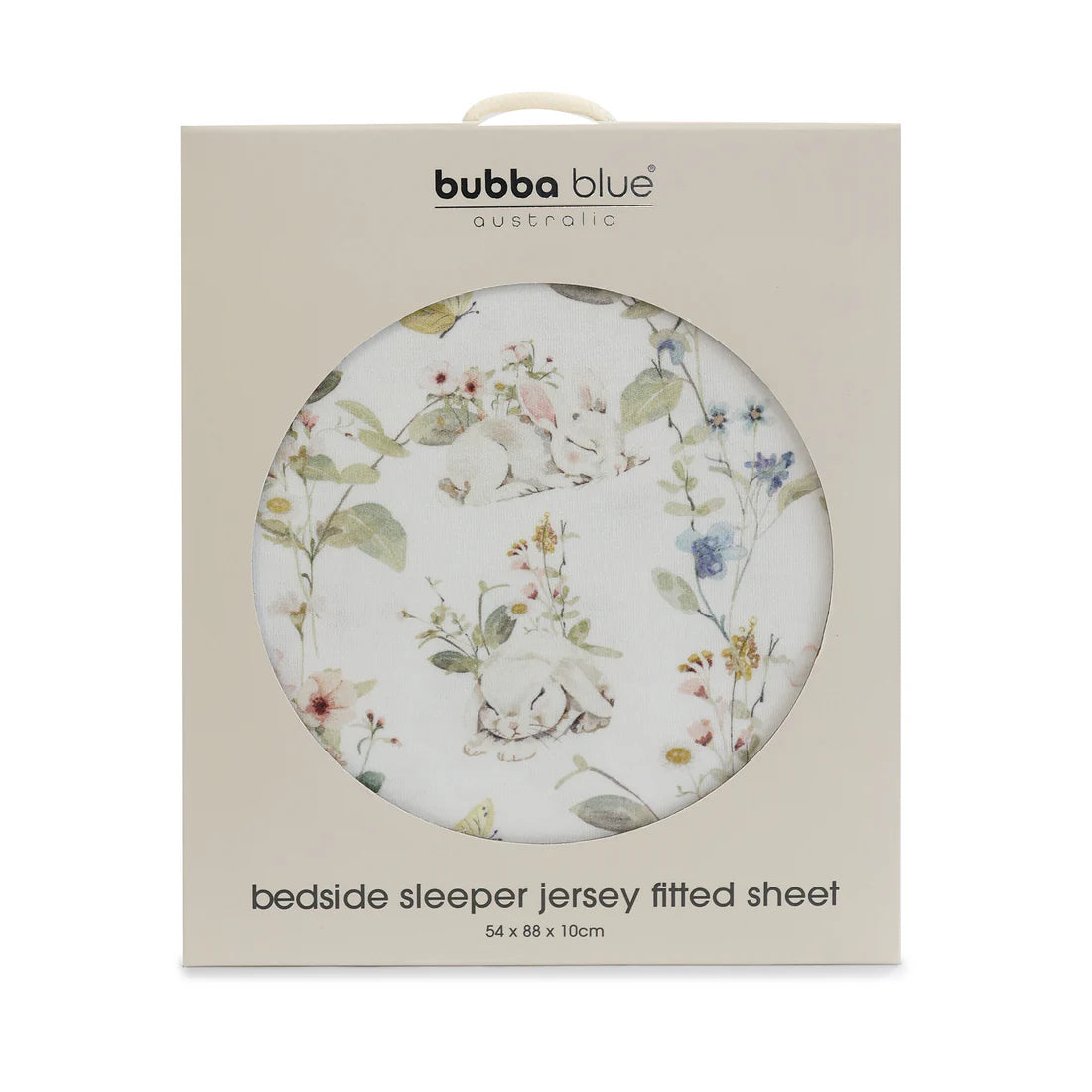 Bubba Blue Jersey Bedside / Co Sleeper Fitted Sheet Sleeping Bunny