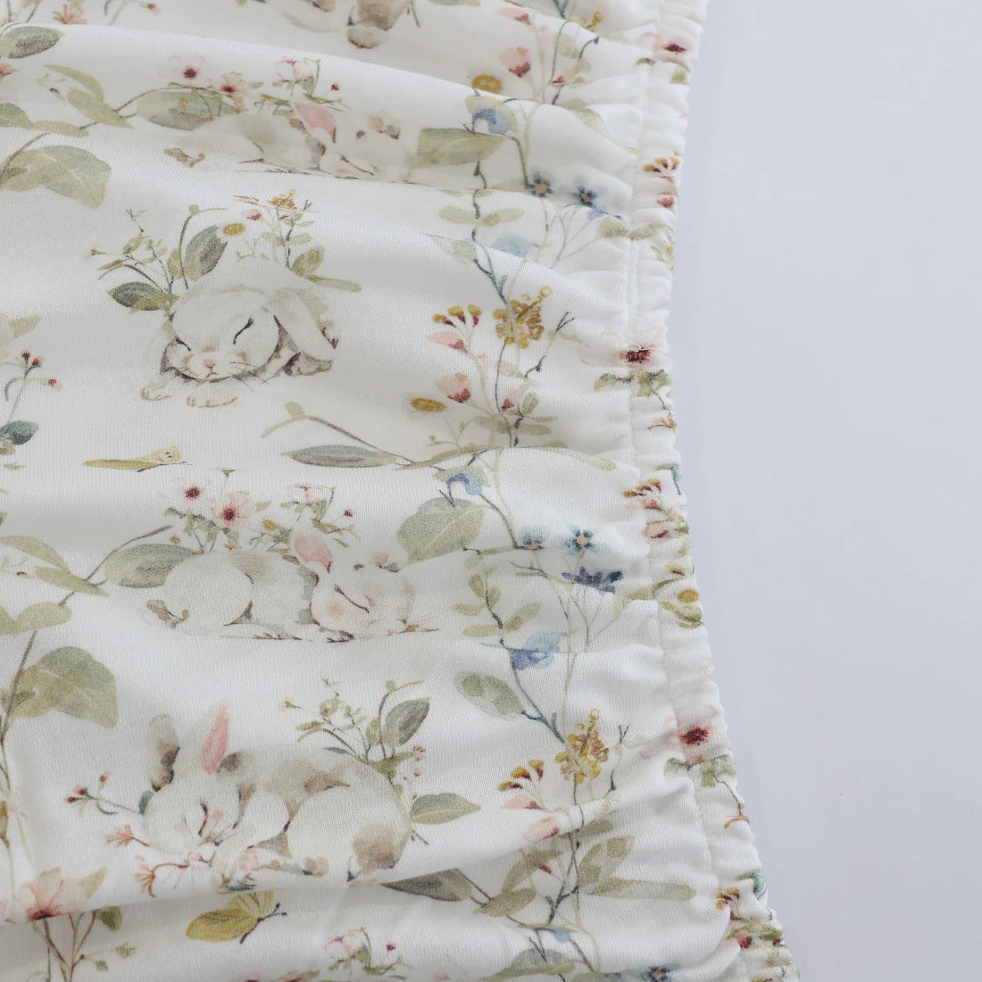 Bubba Blue Jersey Bedside / Co Sleeper Fitted Sheet Sleeping Bunny