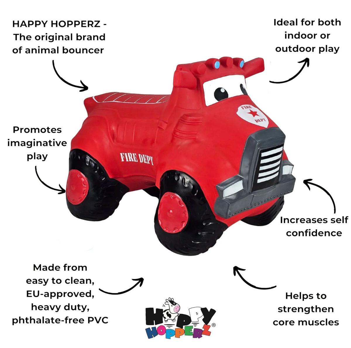 Happy Hopperz Red Fire Truck