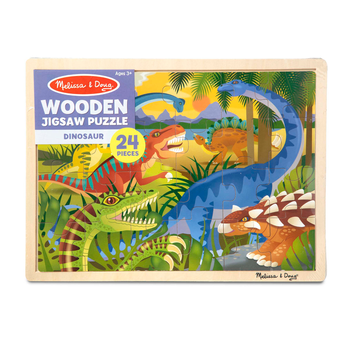 M&amp;D 9066 Dinosaurs Wooden Puzzle 24Pce
