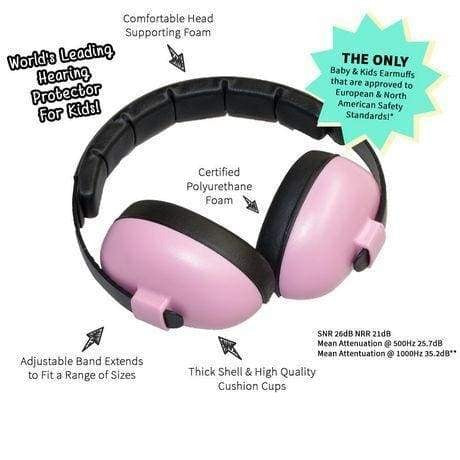 Baby Banz Mini Earmuffs Petal Pink Age 3Months+