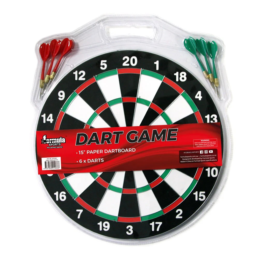 Formula Sports Dart Game Paper Dartboard
