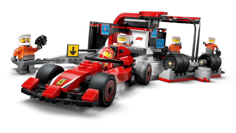 Lego 60443 City Formula 1 Pit Stop &amp; Pit Crew with Ferrari Car
