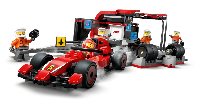 Lego 60443 City Formula 1 Pit Stop &amp; Pit Crew with Ferrari Car