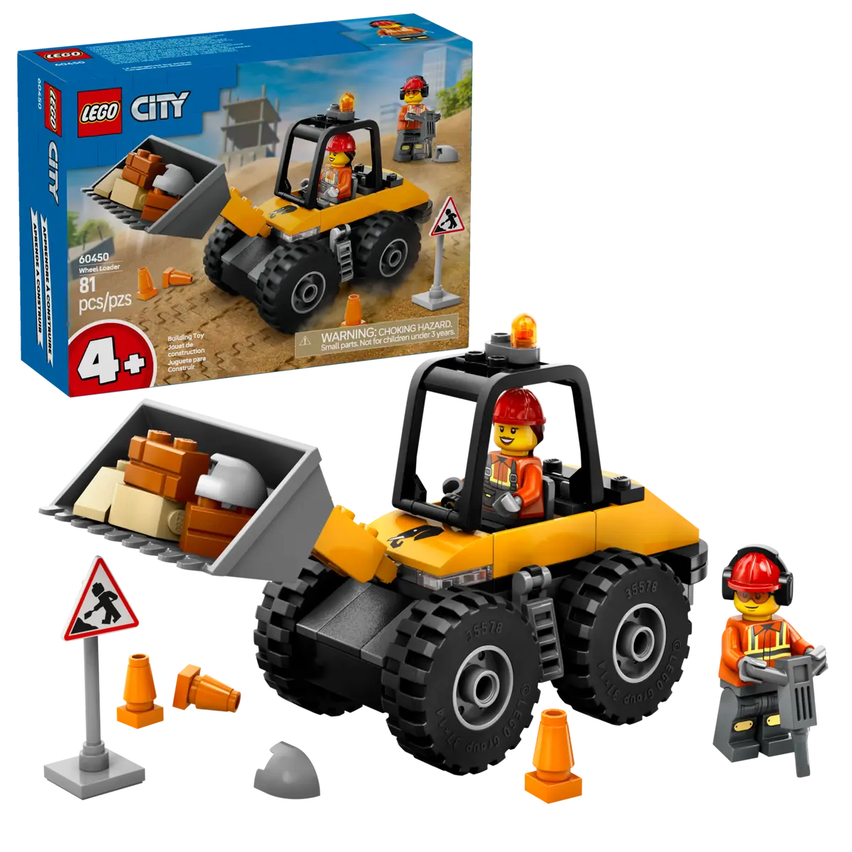 Lego 60450 City Yellow Construction Wheel Loader