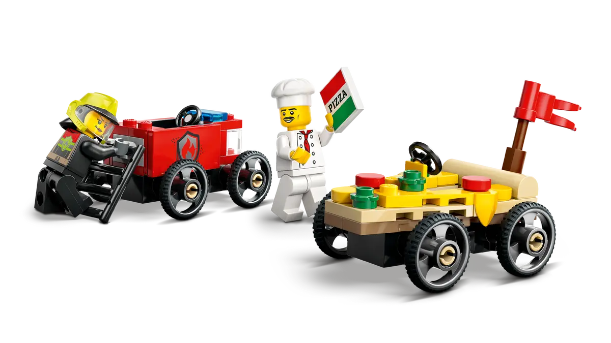 Lego 60458 City Pizza VS Fire Truck Race Car Pack