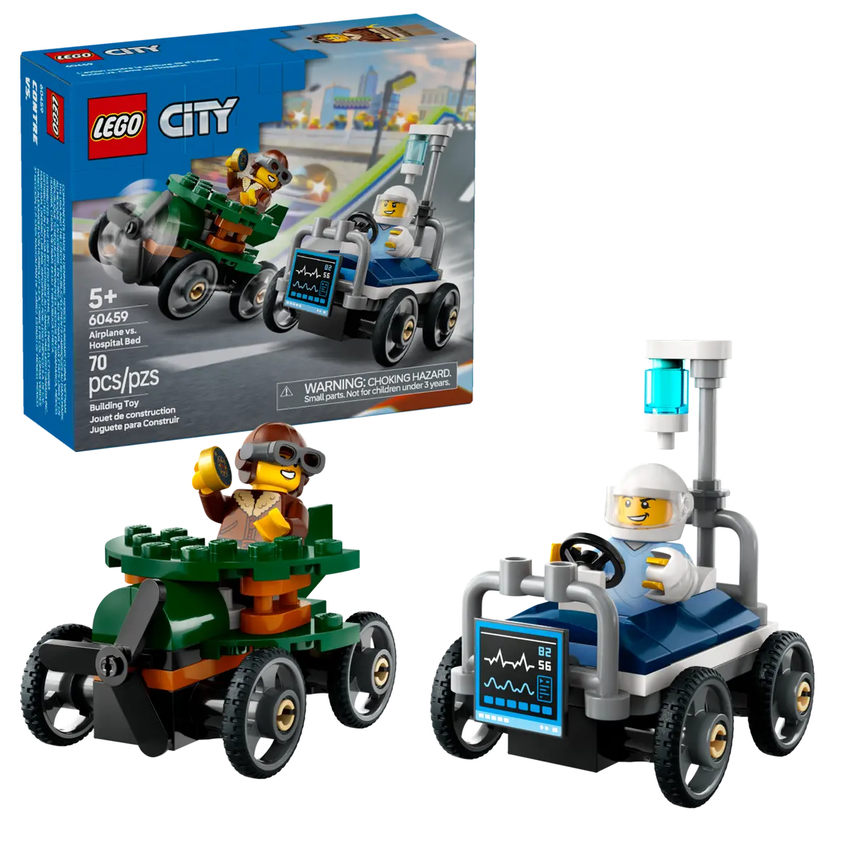 Lego 60459 CITY Airplane VS Hospital Bed Race Car Pack