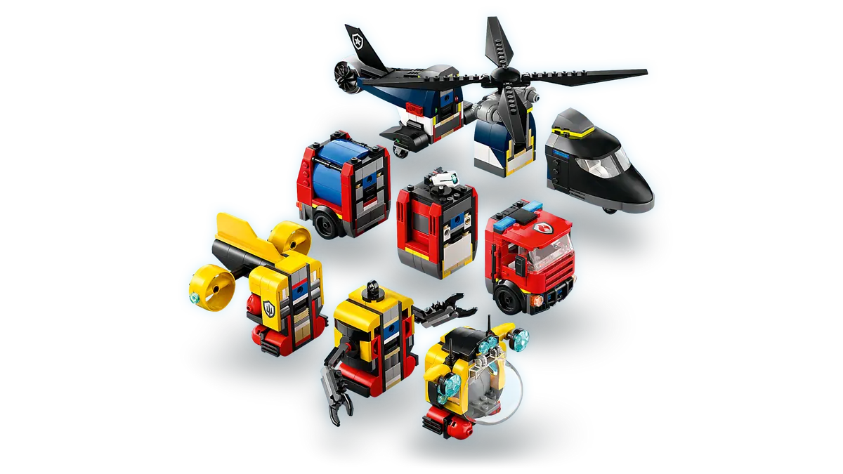 Lego 60462 City Helicopter, Fire Truck &amp; Submarine Remix