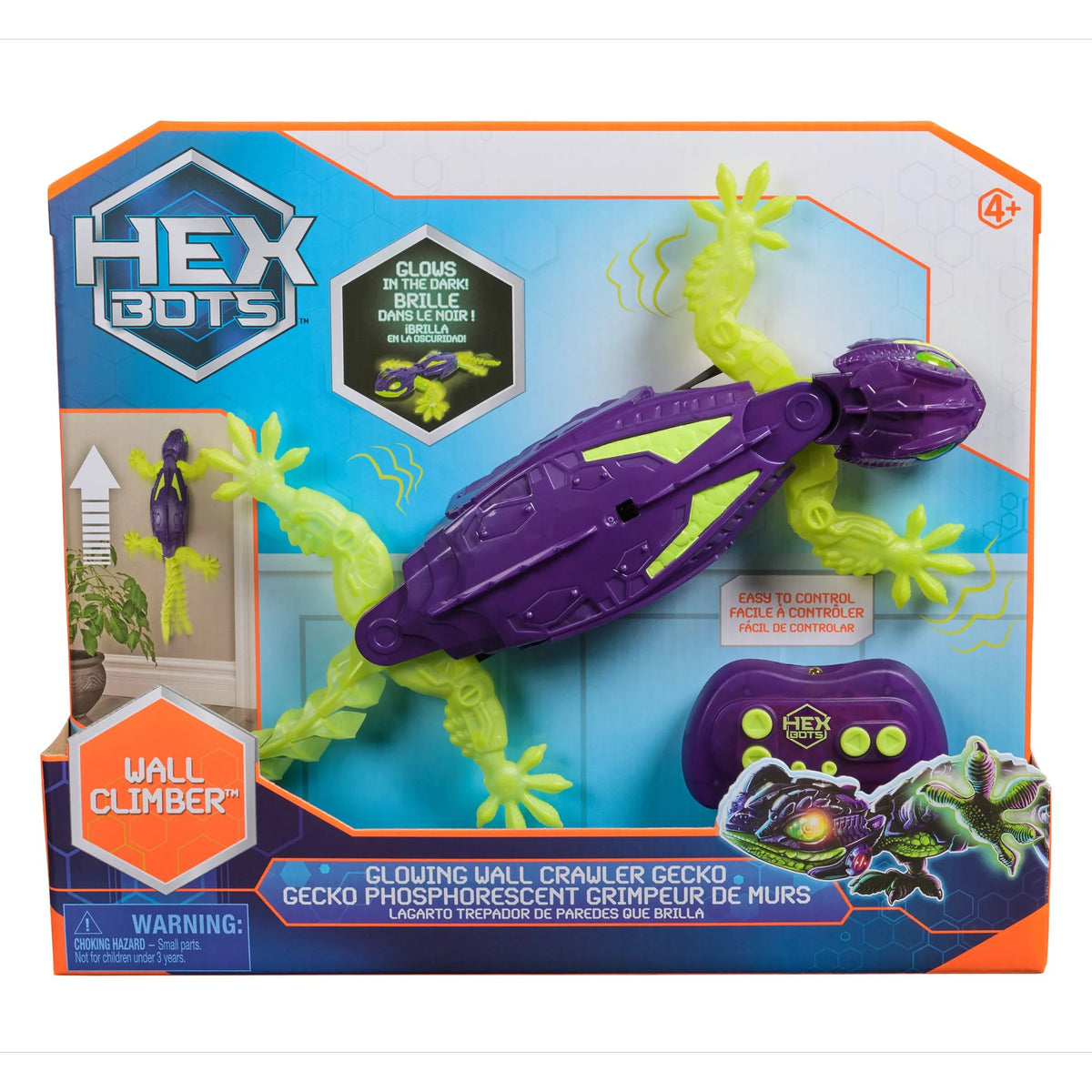 Hex Bots Glow In The Dark Gecko Wall Crawler req 2 x AAA batteries