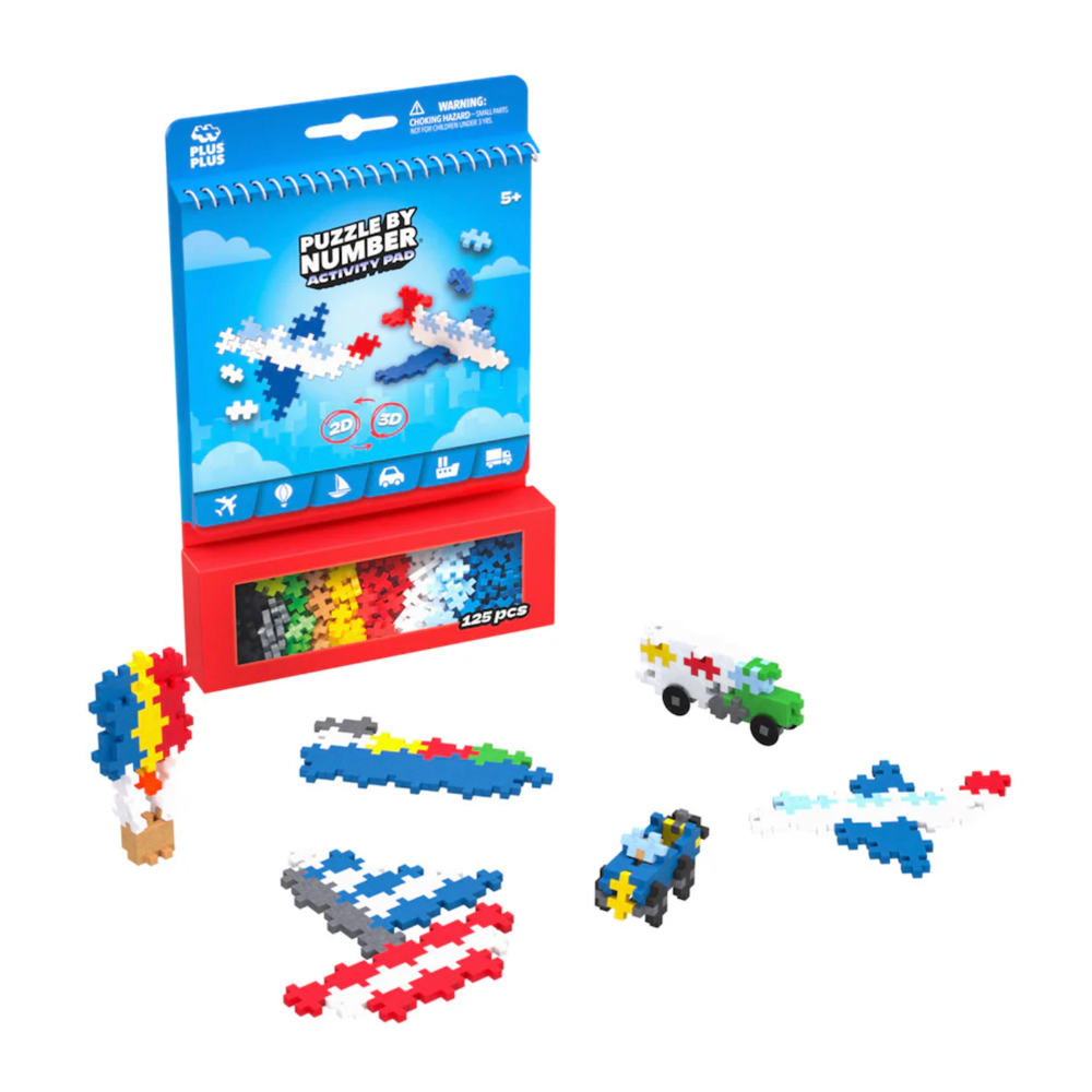 Plus Plus Puzzle By Number Activity Pad - Transportation