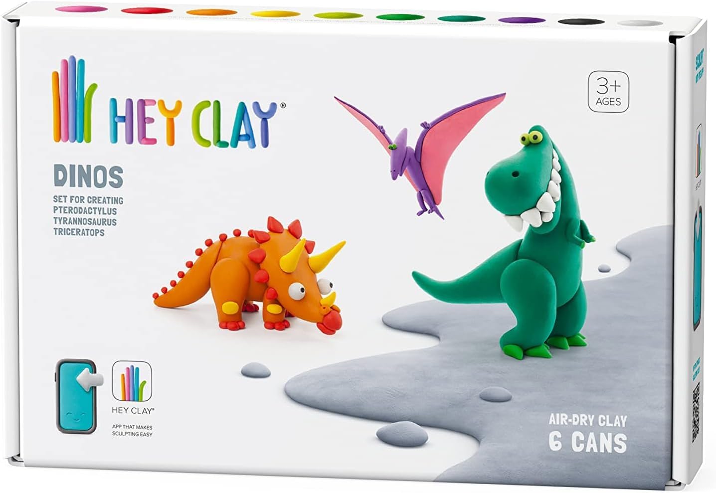 Hey Clay Dinos Medium Set 6 cans