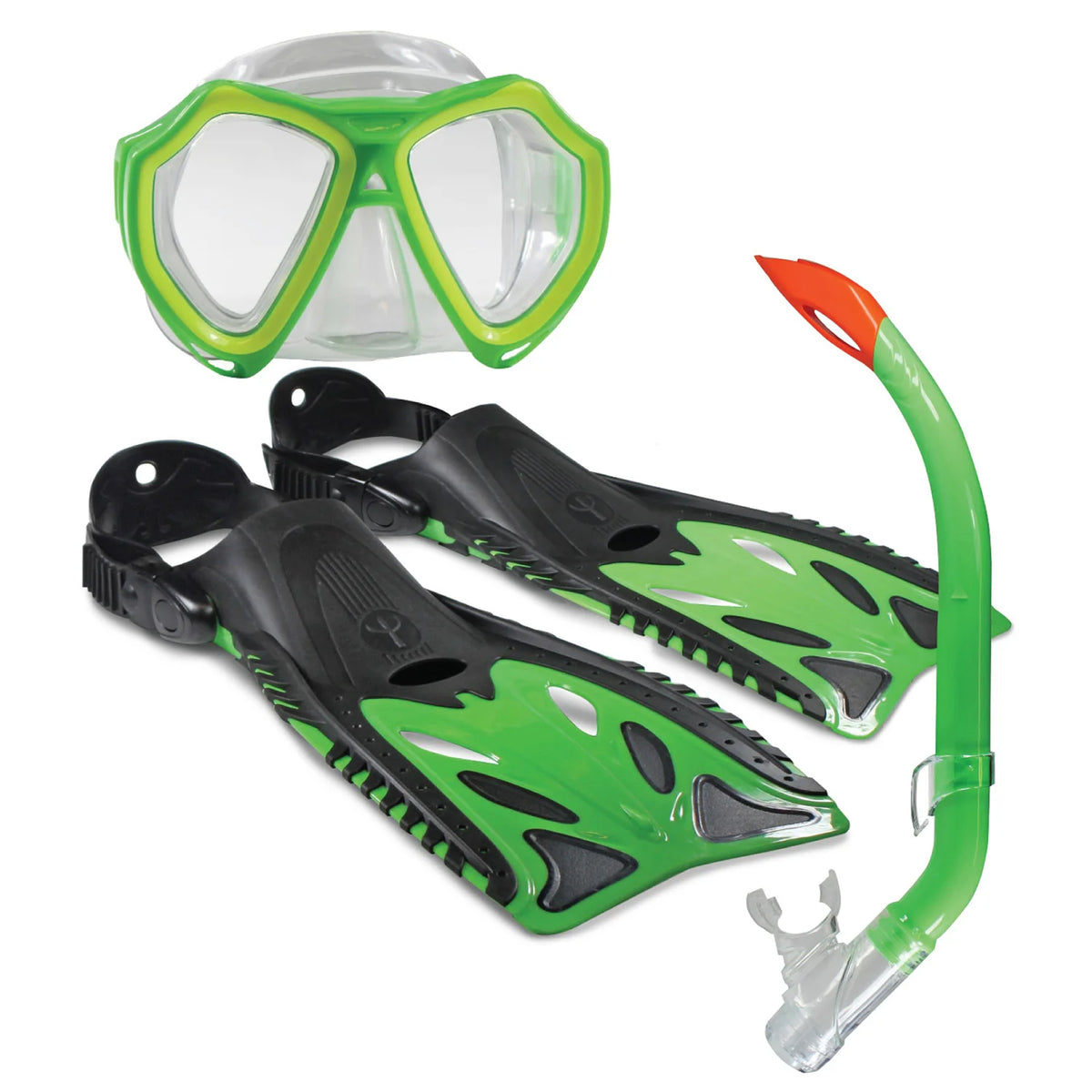 Nipper Junior Pro Series Mask, Snorkel &amp; Flippers Set Lime