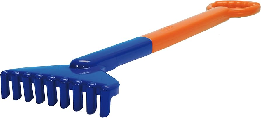 Gowi Super Strong Plastic Rake 60cm Blue with Orange Handle