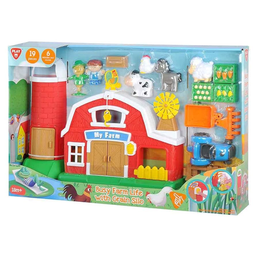 Playgo Busy Farm Life with Grain Silo Playset - Demo Batteries Included