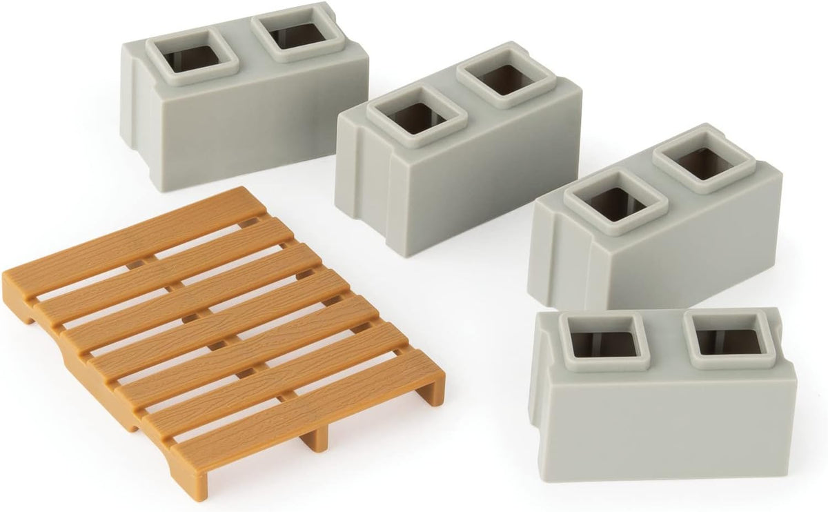 John Deere Construction Set with Accessories Skid Steer, Trailer and Chevrolet Truck