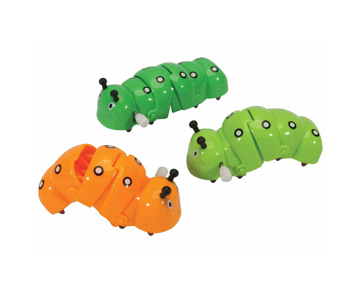 Wind Up Clockwork Caterpillar 10cm Assorted