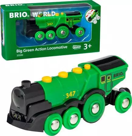 BRIO 33593 Big Green Action Locomotive req 2 x AAA batteries