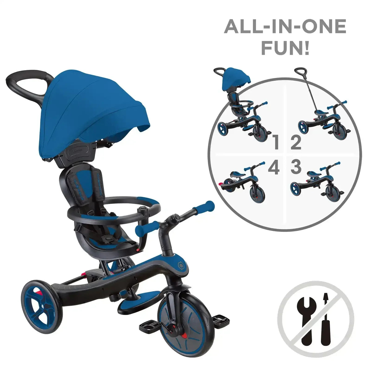 Globber Explorer 4 in 1 Trike ROYAL BLUE